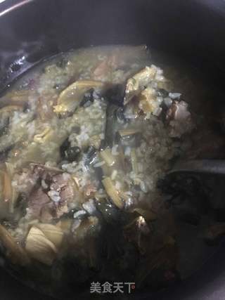 咸猪骨菜干粥的做法步骤:14