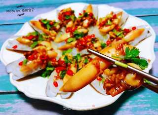 蒜蓉粉丝蒸竹蛏的做法步骤:16