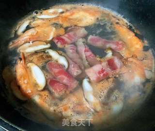 鲜虾肥羊时蔬面的做法步骤:6
