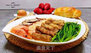 鲜虾肥羊时蔬面的做法步骤:12