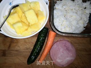 菠萝炒饭的做法步骤:4