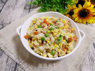 玉米豌豆火腿炒饭的做法步骤:15