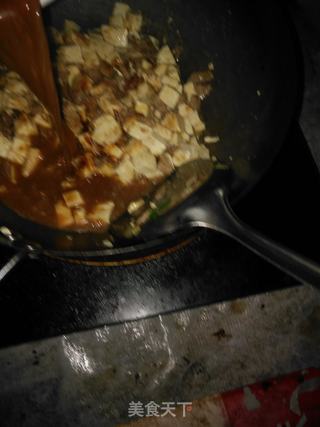 韭菜肉末豆腐羹的做法步骤:7