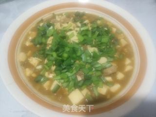 韭菜肉末豆腐羹的做法步骤:9