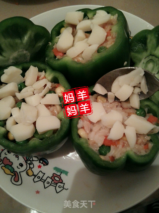 小圆椒芝士饭的做法步骤:6