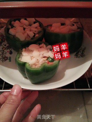 小圆椒芝士饭的做法步骤:7
