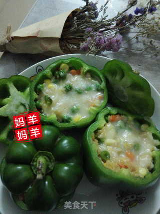 小圆椒芝士饭的做法步骤:8