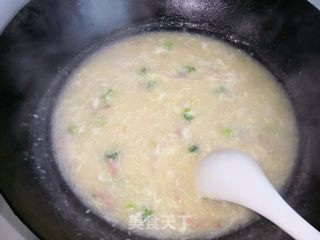 西兰花火腿疙瘩汤的做法步骤:14