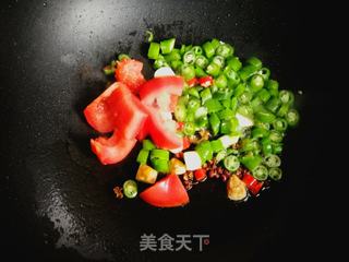 西红柿青椒盖浇面的做法步骤：4