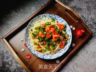 西红柿青椒盖浇面的做法步骤：11