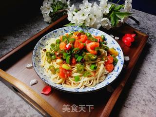 西红柿青椒盖浇面的做法步骤：12