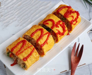 鸡蛋饭卷的做法步骤:8
