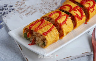 鸡蛋饭卷的做法步骤:9