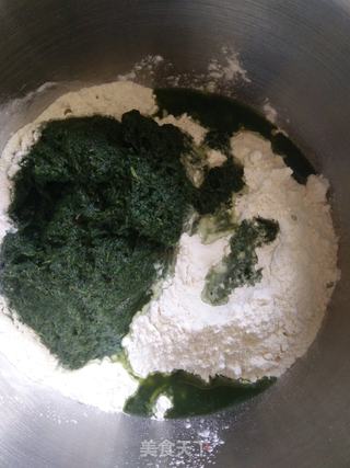艾草豆沙包的做法步骤:4