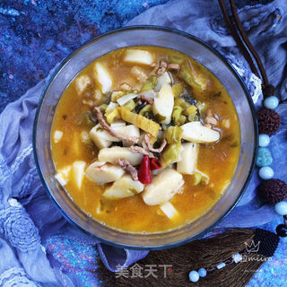 酸菜肉丝烩年糕的做法步骤:11
