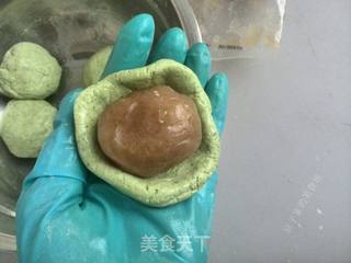 菜汁版青团的做法步骤:7