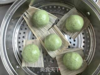 菜汁版青团的做法步骤:10