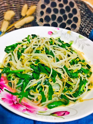 韭菜炒豆芽的做法步骤:7