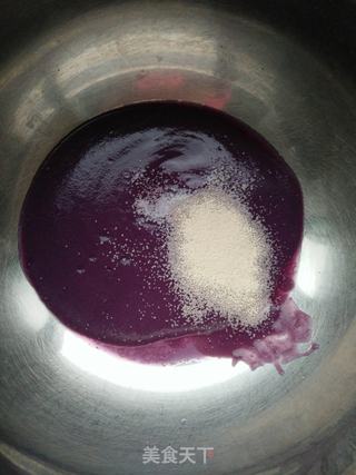 紫薯发面韭菜素馅包子的做法步骤:2