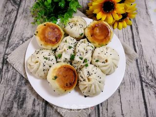 包菜粉条火腿水煎包的做法步骤:14