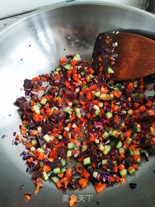 风干肠炒饭的做法步骤:5