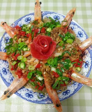 美食―蒜蓉粉丝蒸开背虾的做法步骤:11
