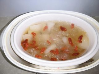 #水果#银耳皇冠梨枸杞汤的做法步骤:10