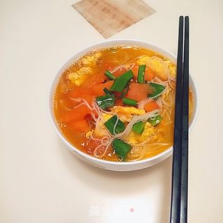 西红柿鸡蛋龙须面的做法步骤:12