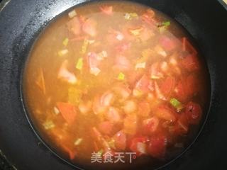 西红柿豆角汤面的做法步骤:6