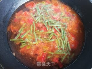 西红柿豆角汤面的做法步骤:7