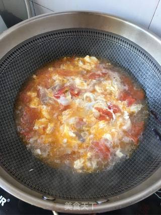番茄蛋汤菠菜面的做法步骤:8
