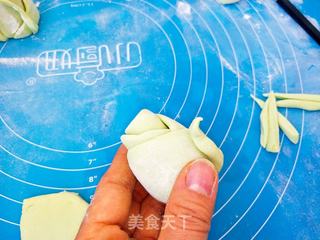 绿玫瑰花馒头的做法步骤：9