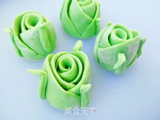 绿玫瑰花馒头的做法步骤：12