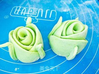 绿玫瑰花馒头的做法步骤：11