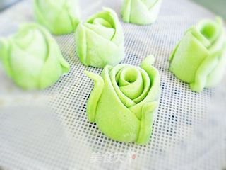 绿玫瑰花馒头的做法步骤：13