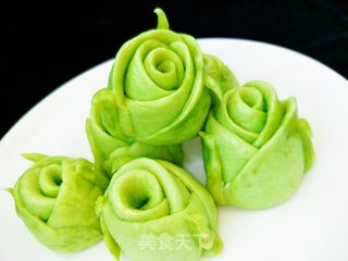 绿玫瑰花馒头的做法步骤：15