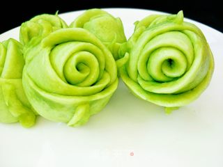 绿玫瑰花馒头的做法步骤：17