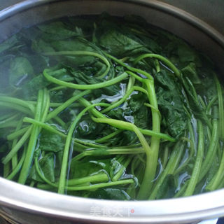 菠菜拌粉丝的做法步骤:3