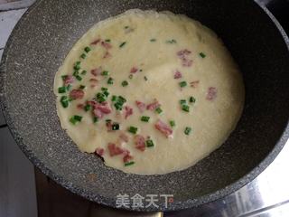 培根鸡蛋饼的做法步骤：7