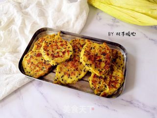 鲜玉米奶香芝麻饼的做法步骤：10