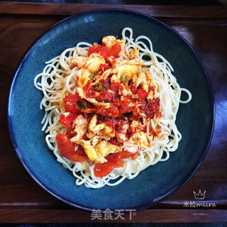 番茄鸡蛋拌面的做法步骤:7