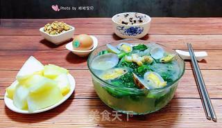 #快手餐#小白菜蚬子汤的做法步骤:15