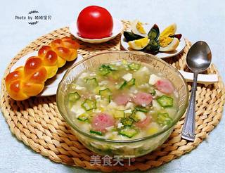 秋葵香肠豆腐羹的做法步骤:15