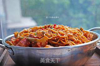 五花肉豆角焖面的做法步骤:13
