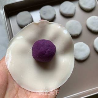 饺子皮版紫薯饼的做法步骤:4