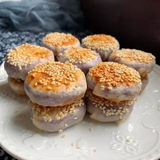 饺子皮版紫薯饼的做法步骤:12