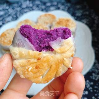 饺子皮版紫薯饼的做法步骤:13