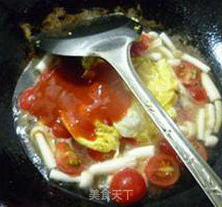 圣女果海鲜菇炒鸡蛋的做法步骤:13