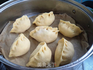 韭菜鸡蛋馅混合面蒸饺的做法步骤:12