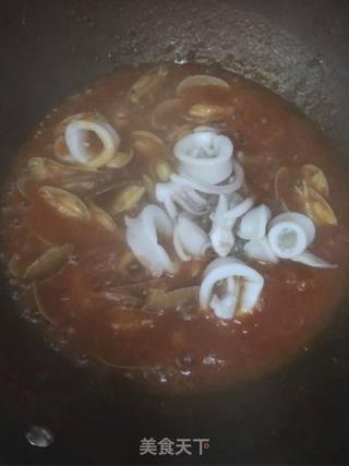 海鲜番茄意大利面的做法步骤:11